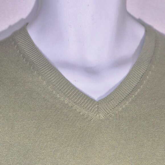 KENNETH COLE REACTION V-Neck cotton sweater, green in size Large NWT - Picture 5 of 16